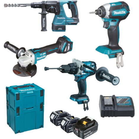 Juego de herramientas eléctricas Makita Batería recargable DLX4158TJ de 18 V y 5 Ah