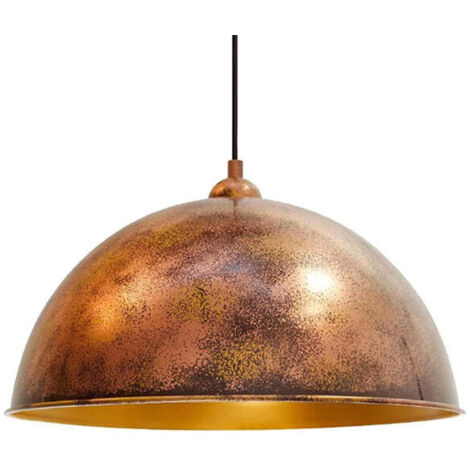 Yimpi Suspension Industrielle en Métal Cuivre Peint à la Main – Lustre Vintage E27 Ø30 cm pour Salon, Chambre ou Salle à Manger (1/5)