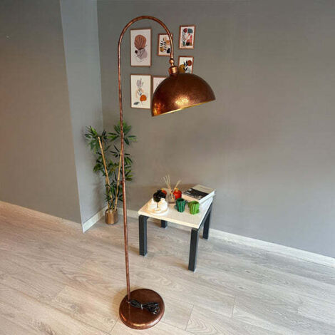Lampadaire Moderne en Métal Cuivre Avec Tête de Lit Mobile, Culot E27, Lampadaire Moderne Pour Salon ou Chambre (1/5)