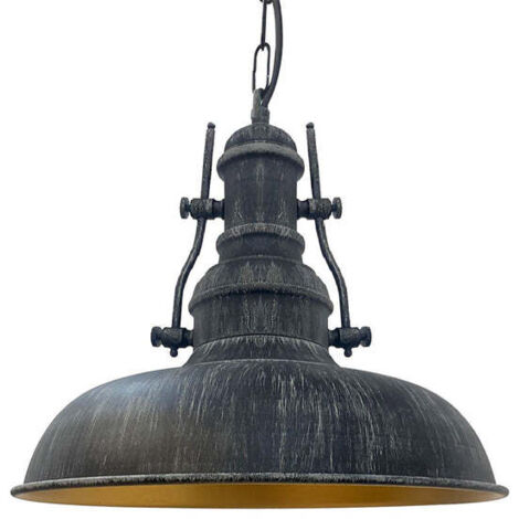 Nota Suspension Industrielle en Métal Brun Peint à la Main – Lustre Vintage E27 Ø31 cm pour Salon, Chambre ou Salle à Manger