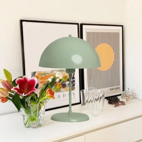 Champignon Lampe de Table Moderne en Menthe, Eclairage Domestique, Tête de Lit en Métal, Lampe de Chevet, Lampe de Lecture