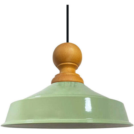 Suspension Industrielle en Métal Menthe Peint à la Main – Lustre Vintage E27 Ø41 cm pour Salon, Chambre ou Salle à Manger (1/4)