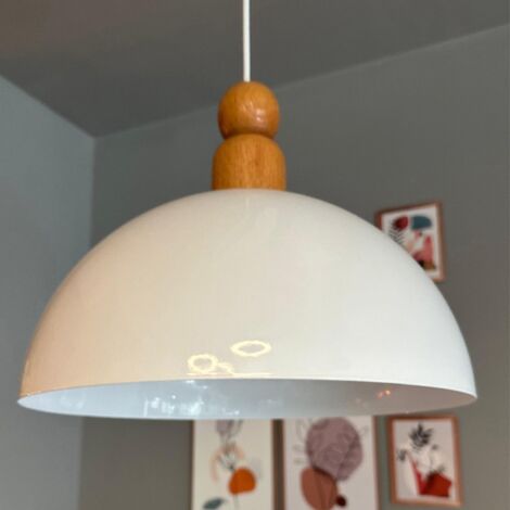 Plafonnier Lustre Vintage Hofstein Blanc Métal - Lampe Suspension Salon - Neuf