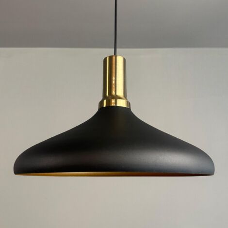 Champion Suspension Luminaire Vintage, Lustre Salon de 35 cm, Lustre Cuisine en Métal, Lampe E27 Vintage pour Chambre, Suspension Luminaire pour Salle à Manger, Couloir, Noir (1/5)
