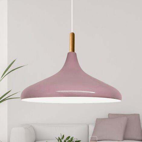 bamyum Champion Lampe à Bois Suspension Moderne en Metal de 35 cm, Lustre de Salon, Chambre, Cuisine, Suspension Luminaire Plafonnier, Éclairage de Plafond, Lampe Suspendue Magenta (1/5)