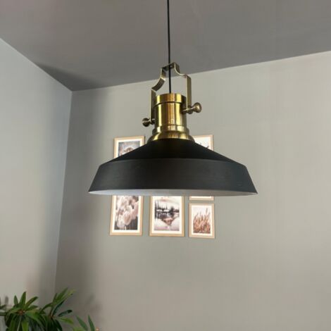 bamyum Lema Suspension Luminaire Rétro en Metal de 37,5 cm, Lustre de Salon Vintage, Éclairage de Plafond pour Chambre, Cuisine, Lampe Suspendue (1/5)