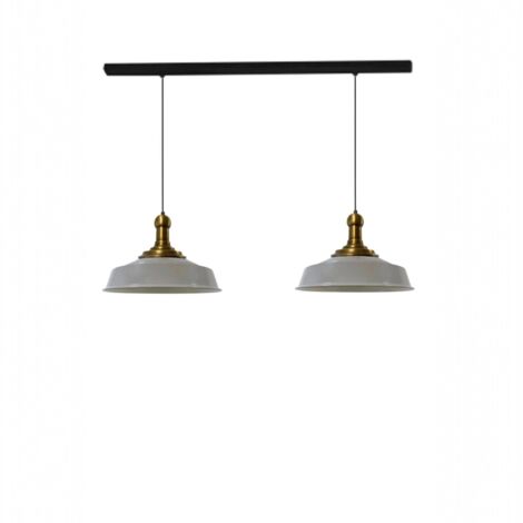 bamyum Asletl Suspension Luminaire Industrielle Rétro en Metal Lot de 2, Lustre de Salon Vintage, Éclairage de Plafond pour Chambre, Cuisine, Lampe Suspendue Gris (1/2)