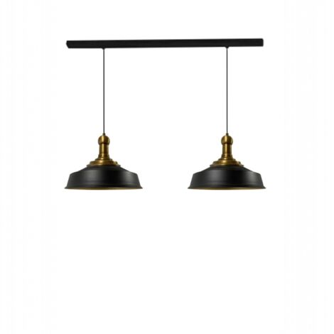 bamyum Asletl Suspension Luminaire Industrielle Rétro en Metal Lot de 2, Lustre de Salon Vintage, Éclairage de Plafond pour Chambre, Cuisine, Lampe Suspendue Noir