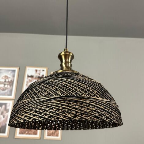 bamyum Yimpi Bohem Suspension Luminaire en Metal de 30cm, Lustre Salon, Cuisine, Chambre, Salle à Manger, Couloir Lampe Ronde E27, Éclairage Intérieur (1/5)