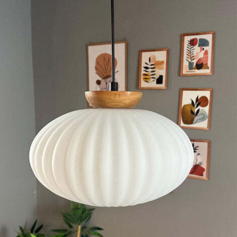 Bamyum Elegant Suspension Luminaire Verre Rétro en Metal de 30 cm, Lustre de Salon Vintage, Éclairage de Plafond pour Chambre et Cuisine
