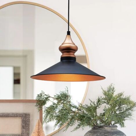 bamyum Suspension Luminaire Vintage, Lustre Salon de 30 cm en Métal, Lampe E27 pour Chambre, Salle à Manger (1/4)
