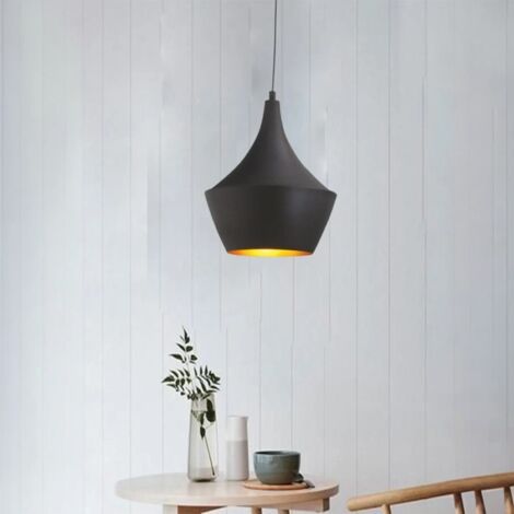 bamyum Courbe Suspension Luminaire Vintage, Lustre Salon de 26 cm en Métal, Lampe E27 pour Chambre, Salle à Manger (1/4)