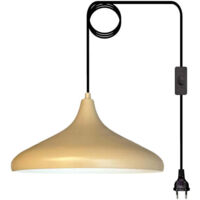 Champion Lampe Suspendue Simple Beige Enfichable - Lampe Suspendue Pour Salon, Cuisine, Bureau, Salon