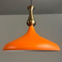 Champion Suspension Luminaire Vintage, Lustre Salon de 35 cm, Lustre Cuisine en Métal, Lampe E27 Vintage pour Chambre, Suspension Luminaire pour Salle à Manger, Couloir, Orange