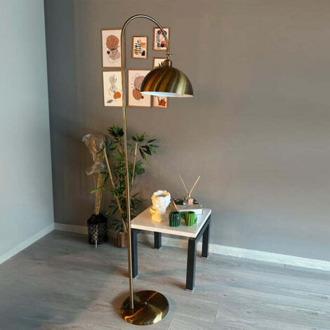 Moderne Stehlampe aus Braun Metall mit Beweglichem Kopfteil, E27-Sockel, Moderne Stehlampe für Wohnzimmer oder Schlafzimmer