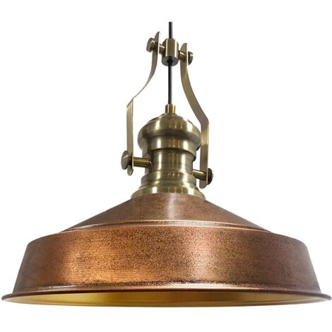 Handbemalte Industrielle Hängeleuchte aus Kupferfarbe Metall – Vintage-Kronleuchter E27 Ø41 cm für Wohnzimmer, Schlafzimmer Oder Esszimmer (1/5)