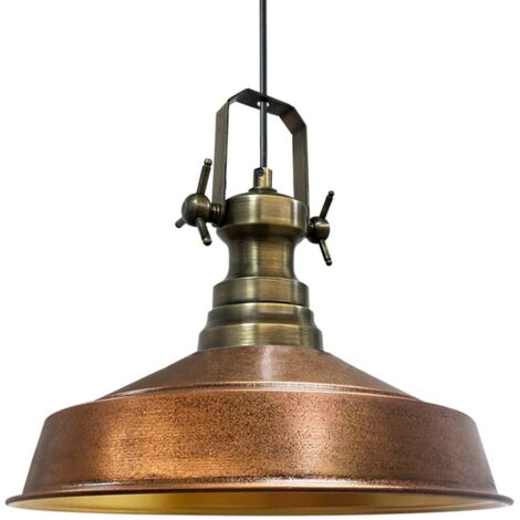 Handbemalte Industrielle Hängeleuchte aus Kupferfarbe Metall – Vintage-Kronleuchter E27 Ø41 cm für Wohnzimmer, Schlafzimmer Oder Esszimmer (1/4)