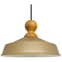 Handbemalte Industrielle Hängeleuchte aus Beige Metall – Vintage-Kronleuchter E27 Ø41 cm für Wohnzimmer, Schlafzimmer Oder Esszimmer