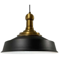 Handbemalte Industrielle Hängeleuchte aus Schwarz Metall – Vintage-Kronleuchter E27 Ø41 cm für Wohnzimmer, Schlafzimmer Oder Esszimmer