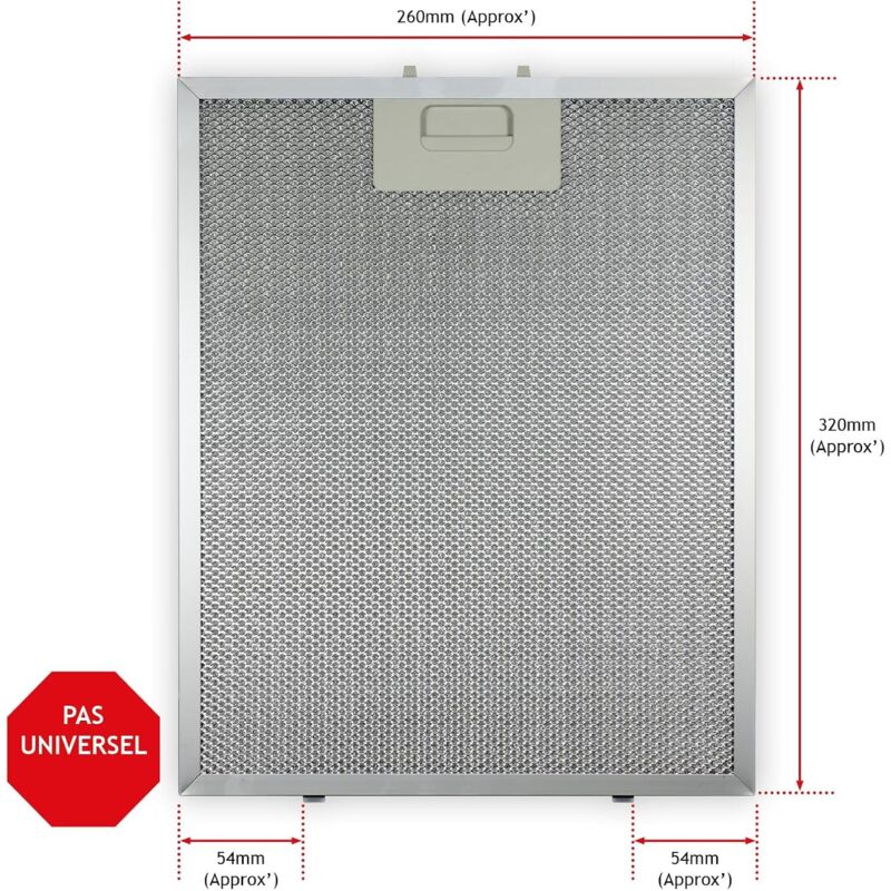 Lot De 2 Filtres à Graisse Pour Hotte Aspirante - Dimensions 305 X 267 X 9 Mm, Aluminium Argenté | Compatible Nombreuses Marques