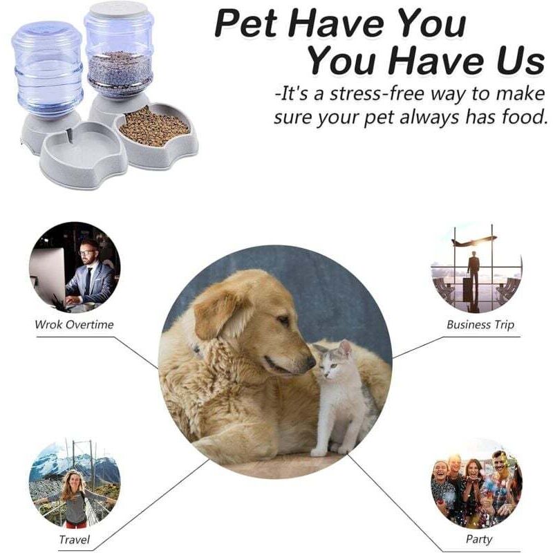 Ensemble De Gamelles 3 En 1 Pour Chat Avec Distributeur D'eau Automatique, Double Gamelles De Nourriture Et D'eau Pour Chats, Chatons Et Petits Chiens (rose