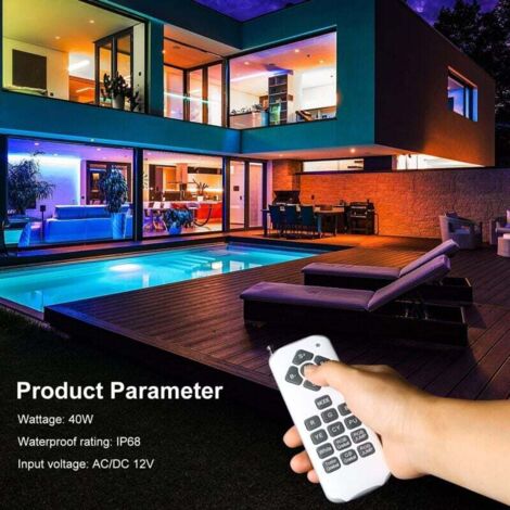 Lampe Piscine Submersible LED RGB IP68 - Contrôle APP Et Télécommande - 6V, 16 Millions De Couleurs - Pour Fontaine, étang - 6