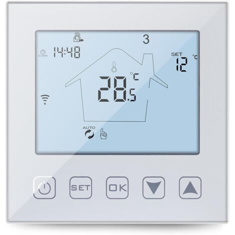 Thermostat intelligent, Compatible avec Alexa, Programmable Thermostat d'ambiance Plancher Chauffant Electrique 220V (1/5)