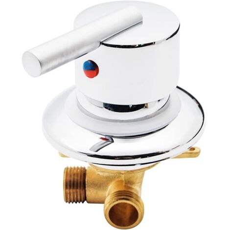 Robinet mélangeur thermostatique en laiton pour eau chaude et froide, Mélangeur de Salle de Douche Vanne de Mélange d'eau Chaude et Froide Mélangeur