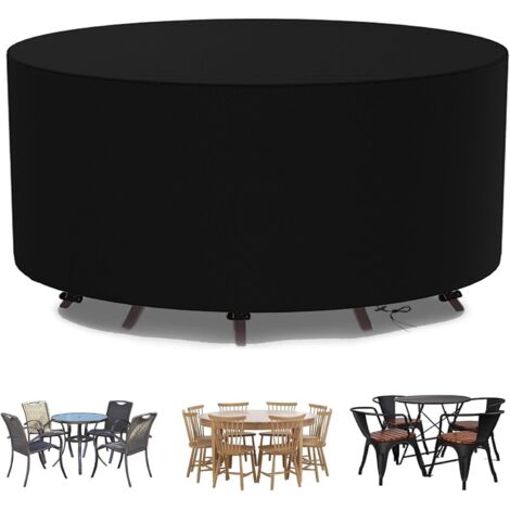 Union – Housse de protection pour table ronde 200 x 94 cm – Imperméable – Résistant aux UV et à l'abrasion – Cordon de serrage ajustable