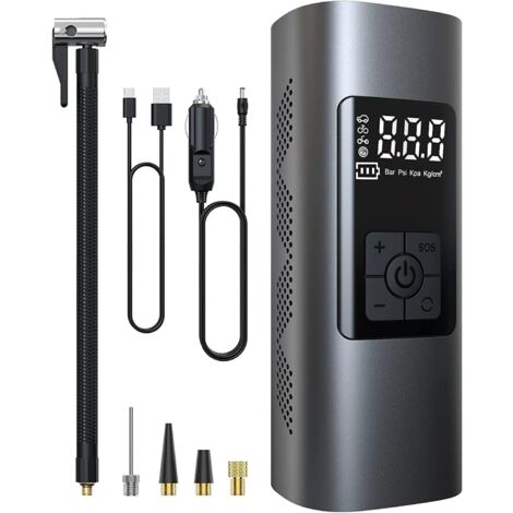 Mini Pompe à Air Électrique, Pompe à air Rechargeable pour Voiture, Compresseur à Air Portatif Gonfleur Pneus sans Fil 150PSI avec écran LCD Numérique, Moto Trotinette, Voiture (1/5)