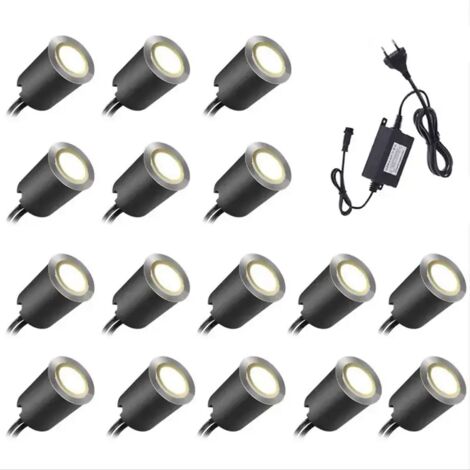 Spot Encastrable Exterieur , Ip67 Mini Spot Led ø32mm , Spots à Encastrer ExtéRieur Pour Terrasse Bois Piscine Jardin Escaliers Deck En Bois(Avec Prise Ue)