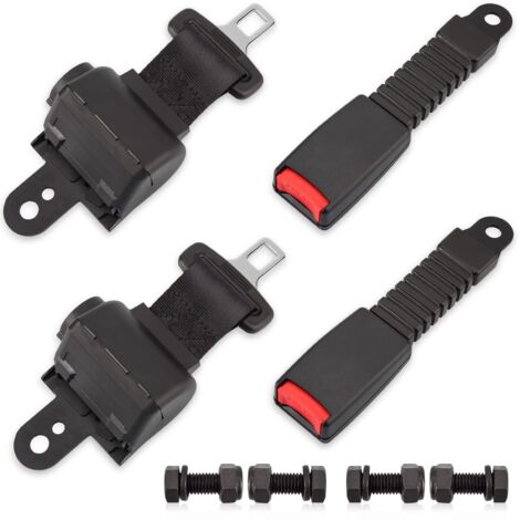 Ceintures de sécurité universelles rétractables , Ceinture de sécurité auto télescopique automatique , sécurité Kit , 2 Points Siège Ceinture de sécurité Kit de Suspension pour Go Kart/Club de Golf Pa