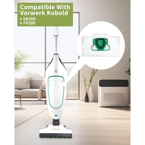 8 sacs d'aspirateur en micro-polaire adaptés aux sacs à poussière Vorwerk Kobold 200 VK200 FP200