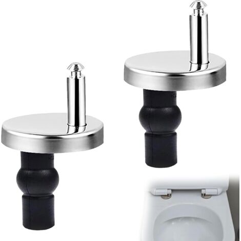 Lot de 2 fixations de charnières pour abattant WC , charnières à dégagement rapide , avec vis en caoutchouc de rechange , compatibles avec la plupart des toilettes
