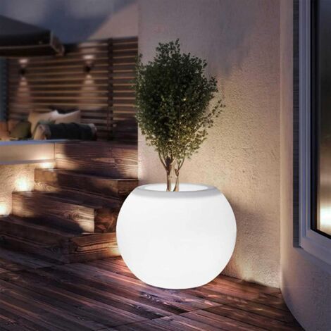 Union – Pot de fleurs LED étanche 35x24cm – Matériau PE durable – 16 couleurs avec télécommande – Autonomie 6h – Pour intérieur et extérieur