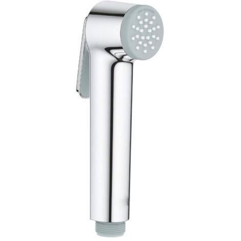 Pommeau de douche à jet unique , douchette à main avec gâchette , technologie anti-brûlure , économie d'eau , facile à installer et à nettoyer , finition chromée (1/5)