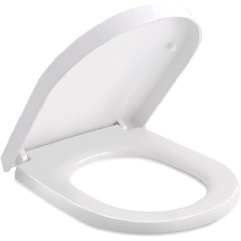 Siège de toilette en PP en forme de U 37 cm de large Réglable de 43 à 48 cm de longueur Convient pour un espacement des trous d'installation de 9,5 à 18,5 cm Couvercle de toilette universel (46 x 36 x (1/5)