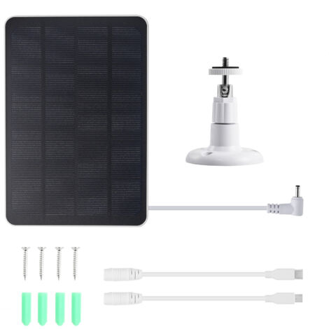 Panneau de charge solaire basse consommation 4W5V pour caméra de surveillance , sonnette Arlo Ring Eufy Blink (1/5)