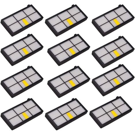 Lot de 12 filtres HEPA pour aspirateurs robots Roomba séries 800 900 860 870 871 880 960 980 (1/5)
