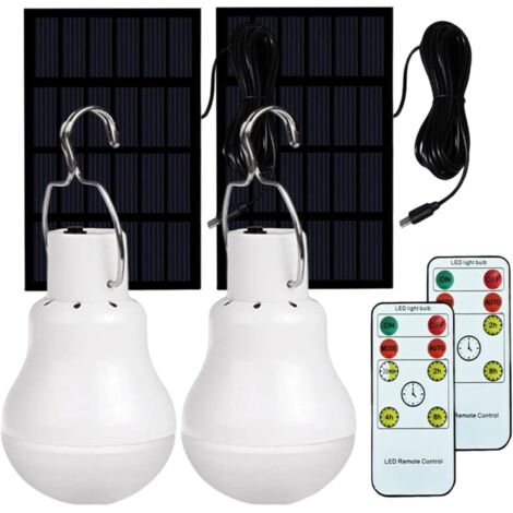 Lampes de camping , lanternes électriques , ampoules solaires , 2 guirlandes lumineuses avec panneau de commande à distance (1/5)