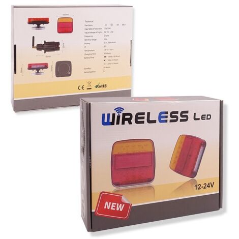 KIT FEUX AR LED MAGNETIQUES SANS FIL POUR REMORQUE, feux de remorque led sans fi