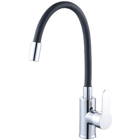 Mitigeur d'évier avec bec flexible , mitigeur de cuisine flexible rotatif à 360° avec filtre économiseur d'eau (1/4)
