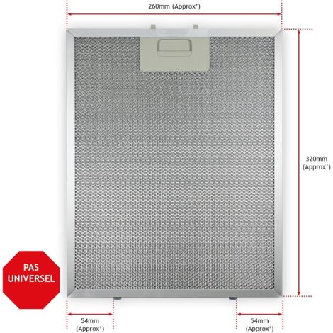 Filtre à Graisse En Aluminium Pour Hotte - 400 X 275 X 9 Mm, Argent - 5 Couches, Remplacement Facile - Compatible Multi-marques
