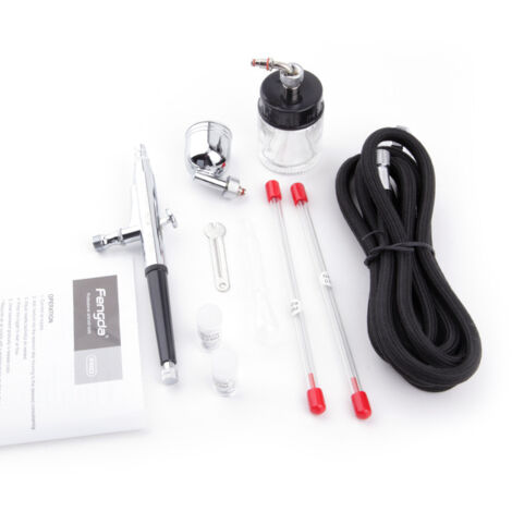 Professionnel Pistolet aerographe kit/Double Action/avec Aiguille de 0,2/0,3/0,5 buse et Tuyau. (1/5)