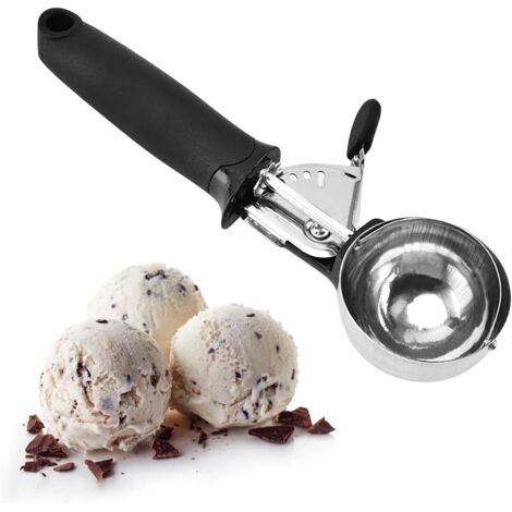 Cookie Scoop Réutilisable , Cuillère Melon Boule , pour Glace , Biscuit , Pâte , Déclenchement (Noir) (1/5)
