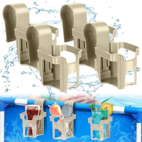 Lot De 4 Porte-gobelets Pour Piscine Hors Sol, Poteau Rond De 5 Cm Ou Moins Anti Eclaboussures Faciles A Installer Lot De 4 Bleu 87160103