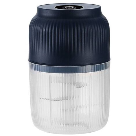 Hachoir électrique sans fil 400ml , 6 lames inox , rechargeable USB , pour viande , légumes , chocolat (bleu)