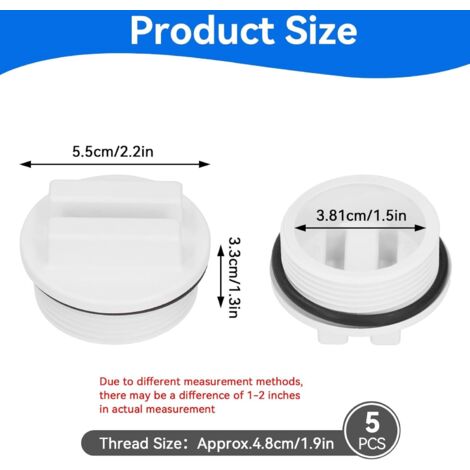 2 Pièces Bouchon Piscine Hiver 51mm - Bouchons D'Hivernage Caoutchouc