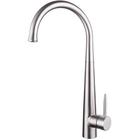 Robinet de cuisine flexible en acier inoxydable noir , mitigeur d'eau chaude et froide , montage sur comptoir , robinet d'évier rotatif à 360° (1/5)