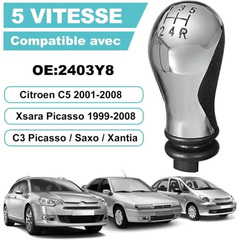 Pommeau De Levier De Vitesse Manuel 5 Vitesses Pour Citro n C5 01 08 pommeau-de-levier-de-vitesse-manuel-5-vitesses-pour-citro-n-c5-01-08